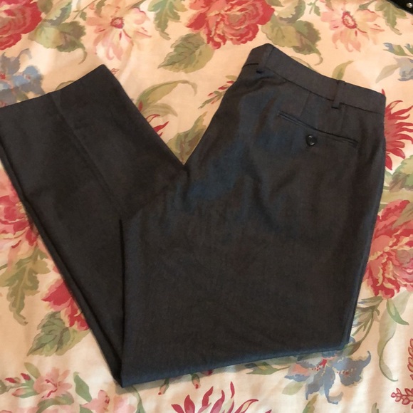 RALPH LAUREN Trouser Size 40”W 29”L Gray Flat Trouser Career Timeless $149 NEW - Picture 1 of 12